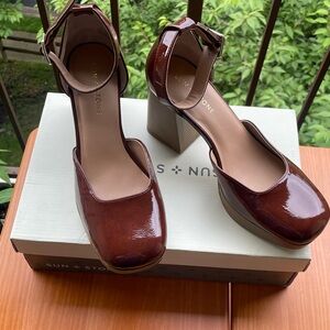 SUN + STONE Women's Leoniee Ankle-Strap Platform Dress Sandals